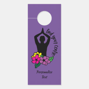 Affichette De Porte Méditation Zen Yoga Namaste Spirituel Personnalisé