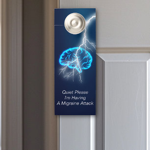 Affichette De Porte Migraine Attaque Quiet S'Il Vous Plaît