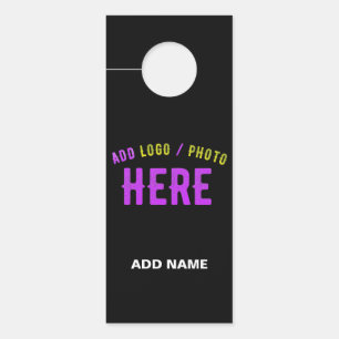 AFFICHETTE DE PORTE MODERNE ET MODERNE PERSONNALISABLE NOIR VÉRIFIÉ
