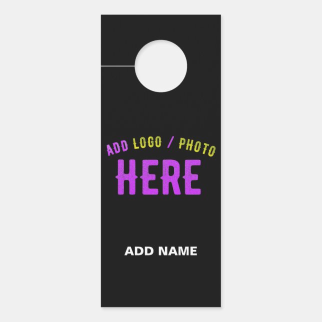 AFFICHETTE DE PORTE MODERNE ET MODERNE PERSONNALISABLE NOIR VÉRIFIÉ (Devant)