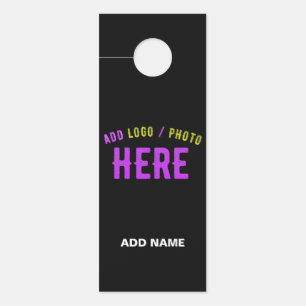 AFFICHETTE DE PORTE MODERNE ET MODERNE PERSONNALISABLE NOIR VÉRIFIÉ