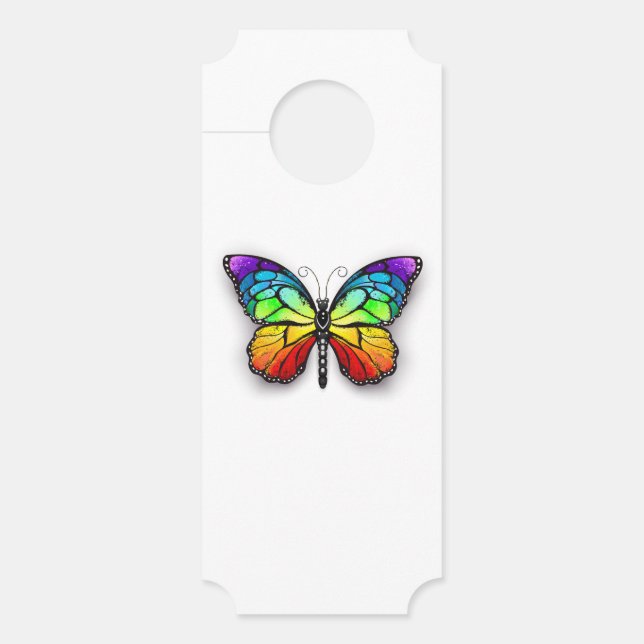 Affichette De Porte Monarque papillon arc-en-ciel (Devant)