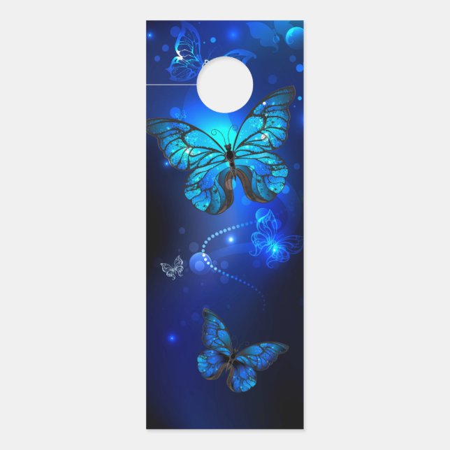 Affichette De Porte Morpho Butterfly in the Dark Background (Devant)