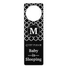 Motif Quatrefoil noir et blanc Monogramme personna