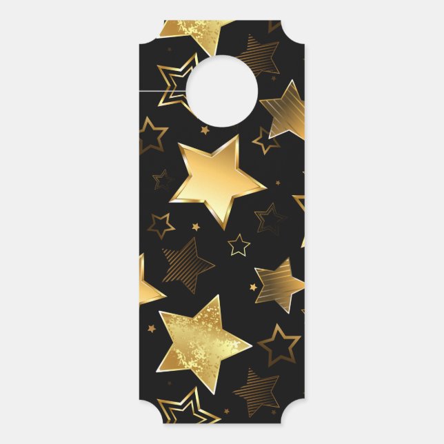 Affichette De Porte Motif sans couture avec étoiles d'or (Devant)