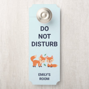 Affichette De Porte Ne Dérangez Pas Les Mignons Renards Oranges