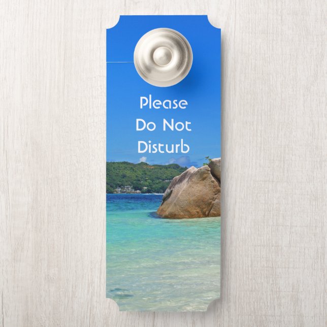 Affichette De Porte Ne Disturbez Pas Belle Mer Tropicale Côte Rocheuse (Sur le bouton)