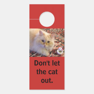 Affichette De Porte Ne laisse pas sortir le chat.