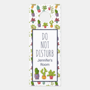 Affichette De Porte Ne pas déranger les cactus mignons dans les pots d