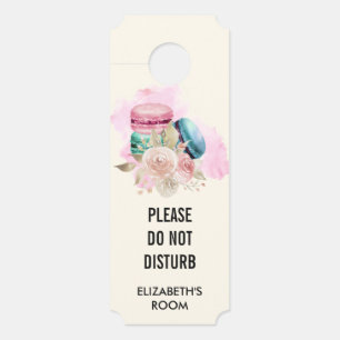 Affichette De Porte Ne pas déranger Macarons colorés Aquarelle
