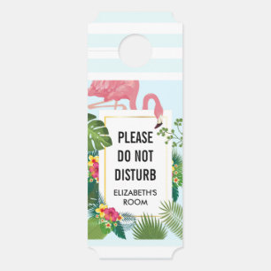 Affichette De Porte Ne pas déranger mignon Flamant rose rose Tropical 