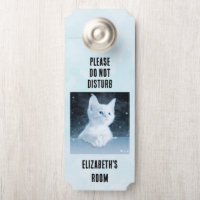 Ne pas déranger mignon Kitten blanc avec yeux bleu