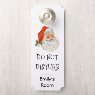 Affichette De Porte Ne pas déranger Retro Vintage Jolly Santa Claus