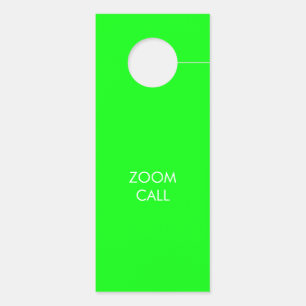 Affichette De Porte Ne pas déranger, Zoom Call, néon vert double face