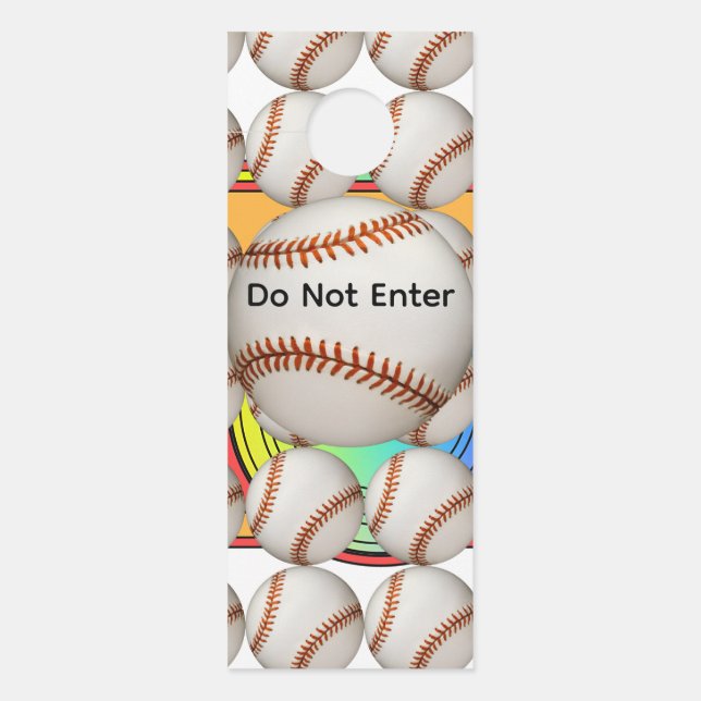 Affichette De Porte Ne pas entrer Baseball  (Devant)