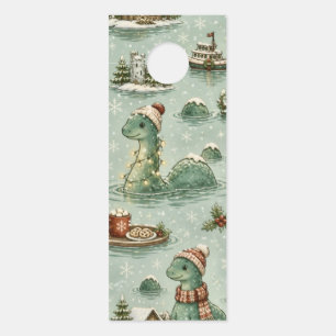 Affichette De Porte Nessie de Noël Monstre du Loch Ness Confortable Cr