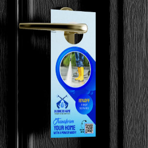 Affichette De Porte Nettoyage de maison par lavage sous pression