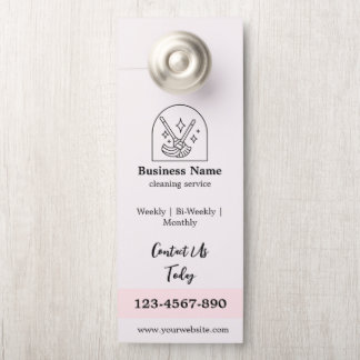 Affichette De Porte Nettoyage minimaliste de la maison Services Logo r