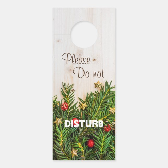Affichette De Porte noël ne dérange pas (Devant)