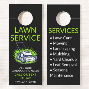 Affichette De Porte Noir Vert laque Soins et Service Professionnel