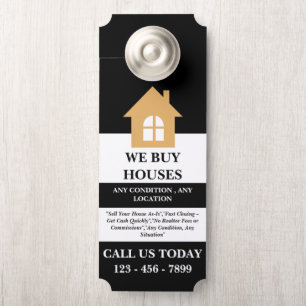 Affichette De Porte Nous Achetons Maisons Entrepreneur immobilier