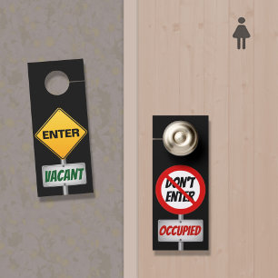 Affichette De Porte Occupé (n'entrez pas) / Vacant (entrez)