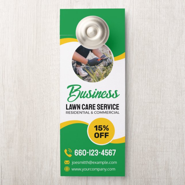 Affichette De Porte Offre spéciale pour soins de pelouse professionnel (Sur le bouton)
