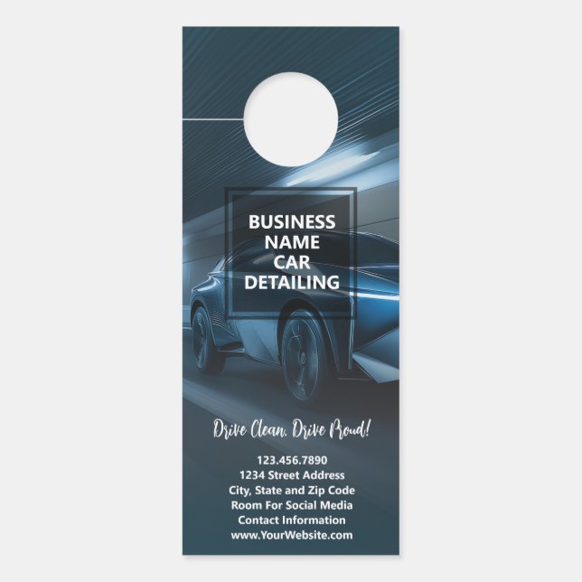 Affichette De Porte Options de service de détails de voiture - Service (Devant)