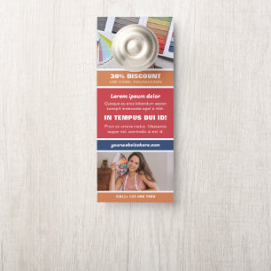 Affichette De Porte Orange Red Navy Votre Entreprise Photos promotionn