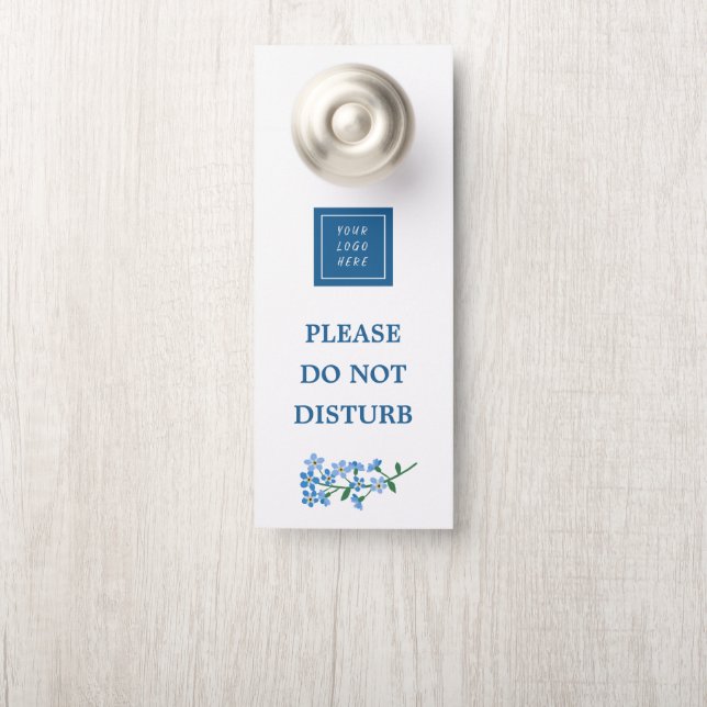 Affichette De Porte Oubliez-Moi Pas Votre Logo Ne Dérangez Pas (Sur le bouton)