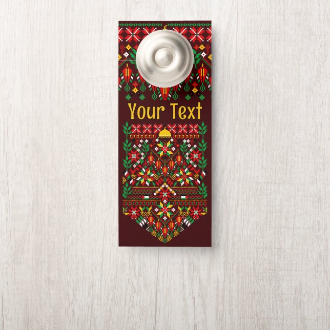Affichette De Porte Palestine Tatreez Broderie traditionnelle (Sur le bouton)