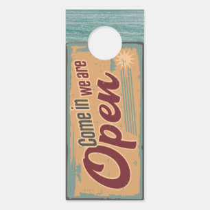 Affichette De Porte Panneau Rétro Boutique ouverte ou fermée