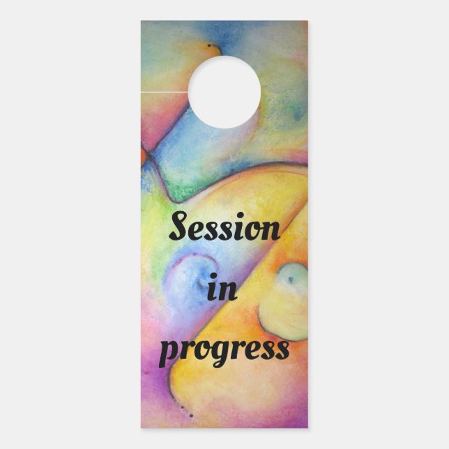 Affichette De Porte Panneau "Session en cours" pour votre porte. (Devant)