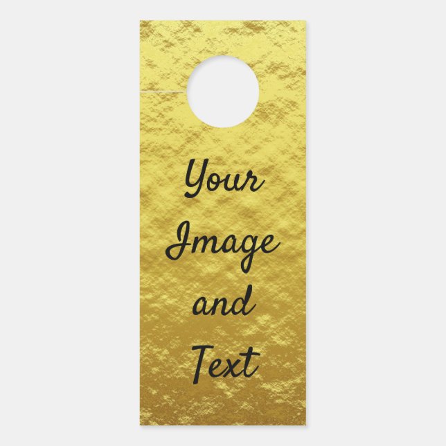Affichette De Porte Papier doré de luxe personnalisé (Devant)