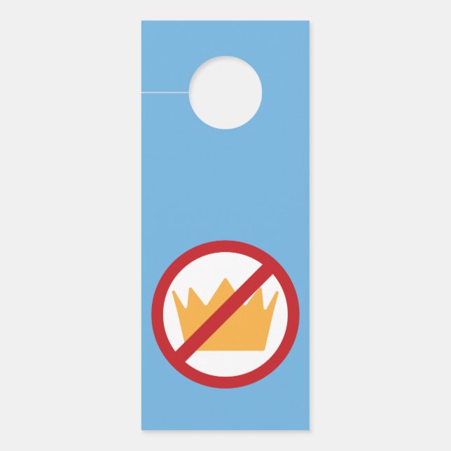 Affichette De Porte PAS DE ROIS ! Bleu anti-Trump (Devant)