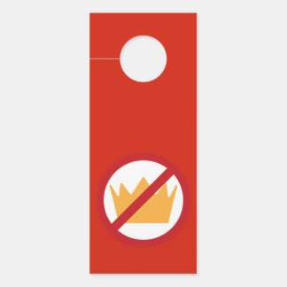 Affichette De Porte PAS DE ROIS ! Rouge anti-Trump