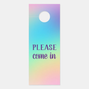 Affichette De Porte Pastel Rainbow