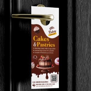 Affichette De Porte Pâtisserie Gâteaux de Mariage d'Anniversaire et de