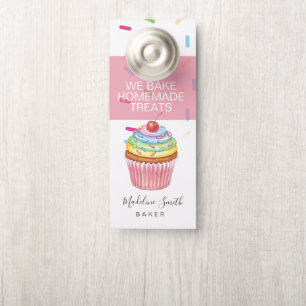 Affichette De Porte Pâtisserie Sprinkles Cupcakes Arc-en-ciel Boulange