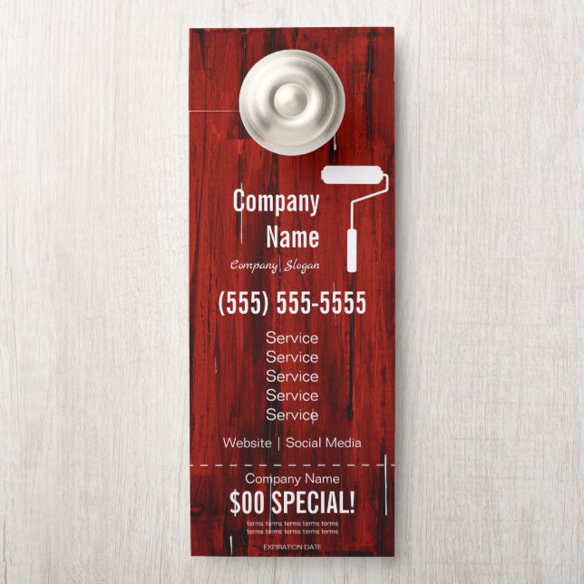 Affichette de porte peintre (Sur le bouton)
