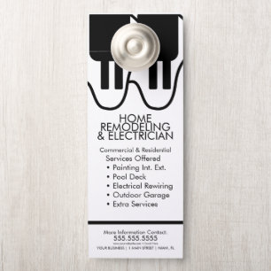 Affichette De Porte Peinture Refroidissement Électricien Porte d'affai