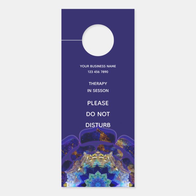 Affichette De Porte Peyote Sky Mandala Métaphysique Navy (Devant)