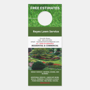 Affichette De Porte Photographie colorée Service de pelouse Estimation