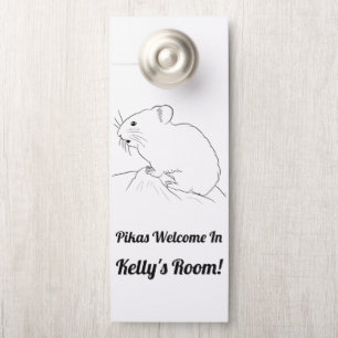 Affichette De Porte Pikas Bienvenue dans la chambre NOUVEAU NOM !
