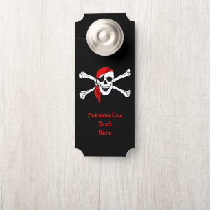 Affichette De Porte Pirate Skull & Crossbones Salle personnalisée