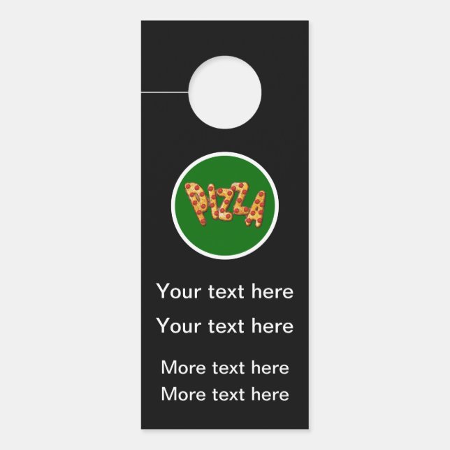 Affichette De Porte Pizza Restaurant Modèle promotionnel (Devant)