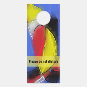 Affichette De Porte Porte Abstrait 8230 rouge, jaune, noir et bleu que