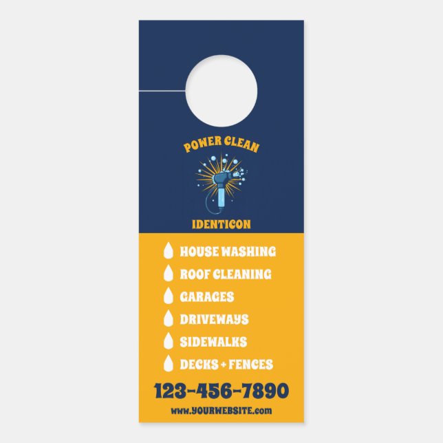 Affichette De Porte Power Washing (Devant)