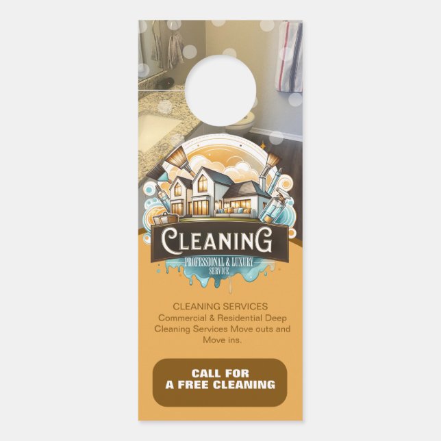Affichette De Porte Professional Cleaning Services Logo (Devant)