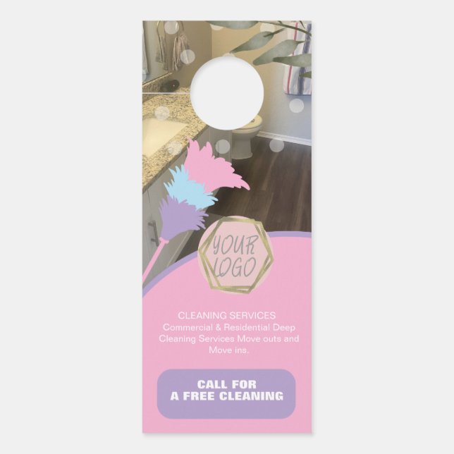 Affichette De Porte Professional Home Cleaning Services Logo (Devant)